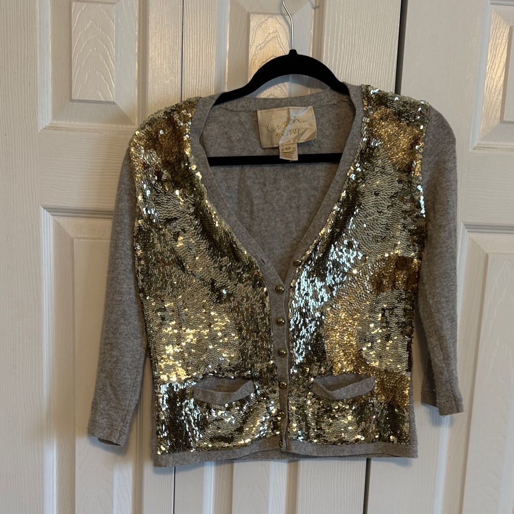 GUC - One of a Kind Coach 100% Cashmere & Sequin Sweater